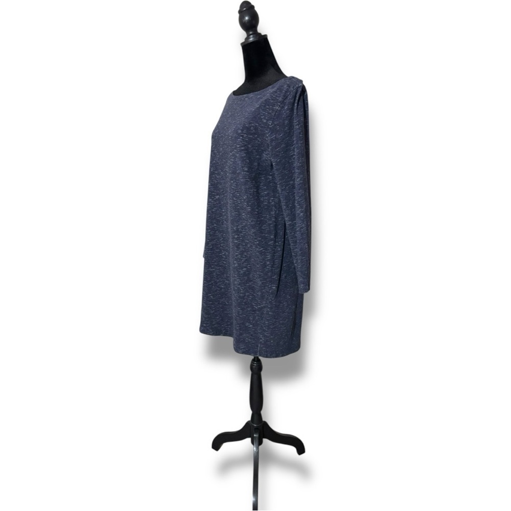 GAP Blue-Gray Sheath Knit Casual Mini Dress Straight Boat Neckline 3/4 Sleeves - Picture 3 of 15